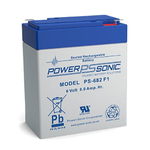 Powersonic PS-682F1 SLA Battery 6v 9ah Rechargeable Sealed Lead Acid