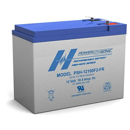 PSH-12100F2-FR Powersonic SLA Battery 12v 10.5ah VRLA Flame Retardant High Rate Sealed Lead Acid