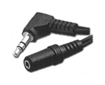 Pan Pacific MMA-3.5MRF-03<br>Stereo Mini Cable w/ 3.5mm Connectors Right Angle Male to Female - 3ft. Long Cable