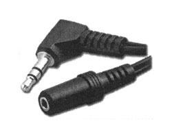 Pan Pacific MMA-3.5MRF-03<br>Stereo Mini Cable w/ 3.5mm Connectors Right Angle Male to Female - 3ft. Long Cable