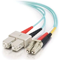 852-L42-006 Quiktron Legrand Fiber Optic Jumper Cable, LC to SC Duplex Multimode, Value-Series, PVC, 10 Gigabit Performance, Laser-Optimized - 2 Meters