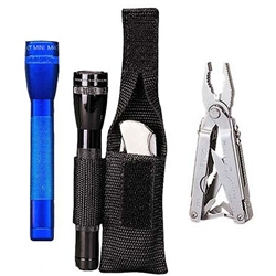 Ripoffs CO-8 Holster for Mini-Flashlights, Knife or Leatherman Tools - Clip-On Version