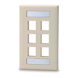 Signamax SGFK-6 Keystone Faceplate 6-Ports Single Gang - Light Ivory