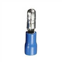BUM-2I SR Components 16 -14 AWG .157" - Blue Bullet Plugs (Male) - Butted Seam Vinyl Insulated - 100/pkg