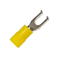 SRC FLA-10I<br>12-10 AWG #8 Std Size - Yellow - Flanged Block Spade Vinyl Insulated Butted Seam - 100/pkg