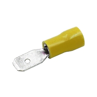 MQD-7I SR Components, Quick Disconnects, Male Slip-Ons, Vinyl Insulated Butted Deam, 12-10 AWG, .250", Yellow, 100/pkg