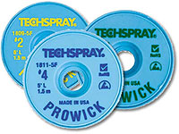 Techspray 1802-25F<br>Pro Wick Yellow #2 Braid .055" (1.4mm) wide 25ft. Long