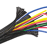 F6N1.00BK Techflex Sleeving, Split Braided, Wrap-Around Semi-Rigid Flexible 1" Black