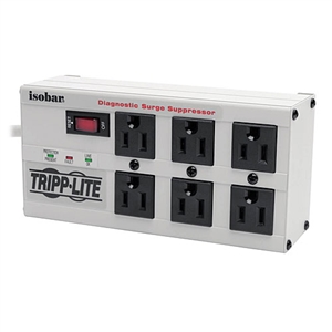 Tripplite 6 outlets, 6ft cord, 3330 joules, All-metal housing - Isobar Surge Suppressor ISOBAR 6