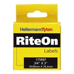 HellermannTyton 175REF Rite-On Self-Laminating Label Refill, .75" x .75" x 3.0", VL, White, 90/roll