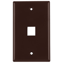 HellermannTyton FPSINGLE-B Faceplate, Standard Single Gang 1 Port ABS 94V-0, Brown