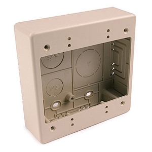 HellermannTyton TSRI-JBD Dual Gang Junction Box - Ivory