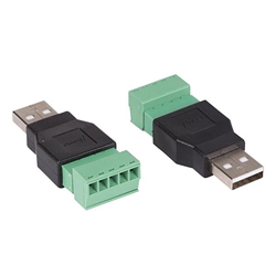 CV051 Velleman USB A male to 5 pin Screw Terminal 2/pkg