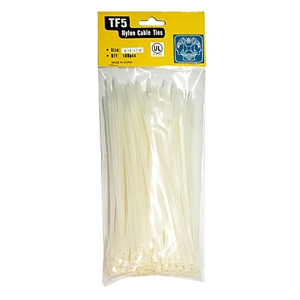 TF5 Velleman Cable Ties - 7.87" x 0.19" Natural - 100/pkg