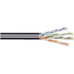 West Penn 14246OSP CAT6 Ethernet Cable 4-Pair 23AWG Solid PVC Black in a EZ Pull Box
