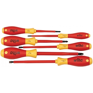 Wiha 32092 Screwdriver Set, Insulated Slotted & Phillips 6 Piece