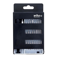 Wiha 75992 Screwdriver Bit Set, Micro Bit System 4 ESD Safe 27 Pieces - Slotted, Phillips, TORX, Inch HEX