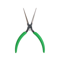 Xcelite NN7776V 6" Long Needle Nose Pliers, Serrated Jaws, Green Cushion Grips