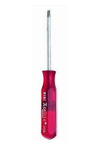 Xcelite R-181V 1/8" x 2" Round Blade Pocket Clip Style Screwdriver, Red Handle