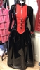 Misfitz black pvc & red patent padlock straitjacket ballgown