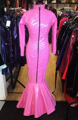 Misfitz barbie pink pvc fishtail dress