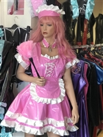 Misfitz barbie pink PVC & ivory satin maids outfit & choker
