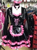 Misfitz black PVC & hot pink satin deluxe  maids outfit