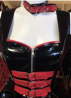 Misfitz black & red gloss pvc buckle choker