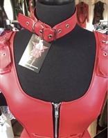 Misfitz  red faux leather buckle choker