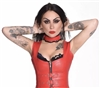 Misfitz red faux leather & lace buckle choker