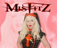 MISFITZ BLACK & RED PVC NAUGHTY NUN HEADDRESS