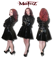 MISFITZ BLACK PVC STRAITJACKET BUCKLE SKATER DRESS