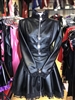 MISFITZ BLACK LEATHER LOOK PADLOCK STRAITJACKET SKATER MAIDS DRESS