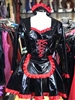 MISFITZ BLACK PVC & RED SATIN MAIDS OUTFIT
