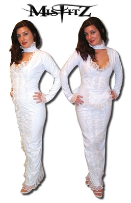 WHITE PVC HOBBLE MAIDS DRESS