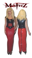 MISFITZ RED LATEX HOBBLE SKIRT