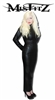 MISFITZ LEATHER LOOK HOBBLE MISTRESS DRESS, 2 WAY ZIP BACK