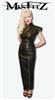 MISFITZ BLACK LEATHER LOOK CHEONGSAM HOBBLE DRESS