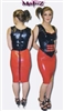 MISFITZ RED LATEX PENCIL SKIRT WITH TWO WAY ZIPPER