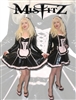 MISFITZ BLACK &  PINK PVC SWEETHEART MAIDS DRESS