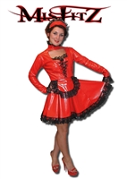 MISFITZ RED PVC SWEETHEART  MAIDS DRESS