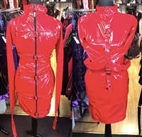 MISFITZ PVC BUCKLE STRAITJACKET DRESS