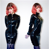 Misfitz black PVC padlock lockable mini dress
