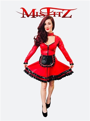 MISFITZ DELUXE RED RUBBER LATEX MAIDS DRESS