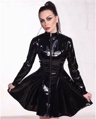 misfitz top quality pvc skater dress. sizes 8-32 and made to measure
plus size available