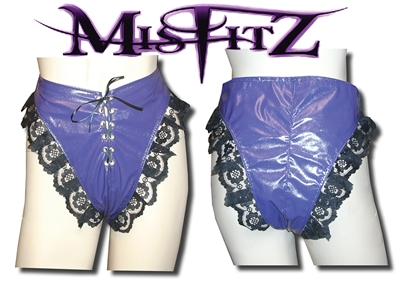 MISFITZ PURPLE PVC LACE UP PANTIES