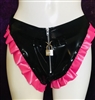 Misfitz black & pink latex frilly padlock sissy maids panties