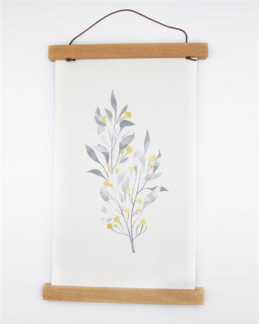 Wall Hanging with Magnectic Holders - Leaf with Gold Berries