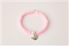 Girls Genevieve Bracelet - Pink with Silver Bird Charm