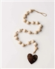 Daniela Wood Bead Garland with Coconut Heart